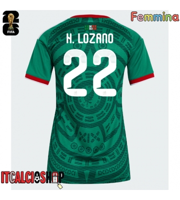 Messico Hirving Lozano #22 Prima Maglia Femmina Mondiali 2026 Manica Corta